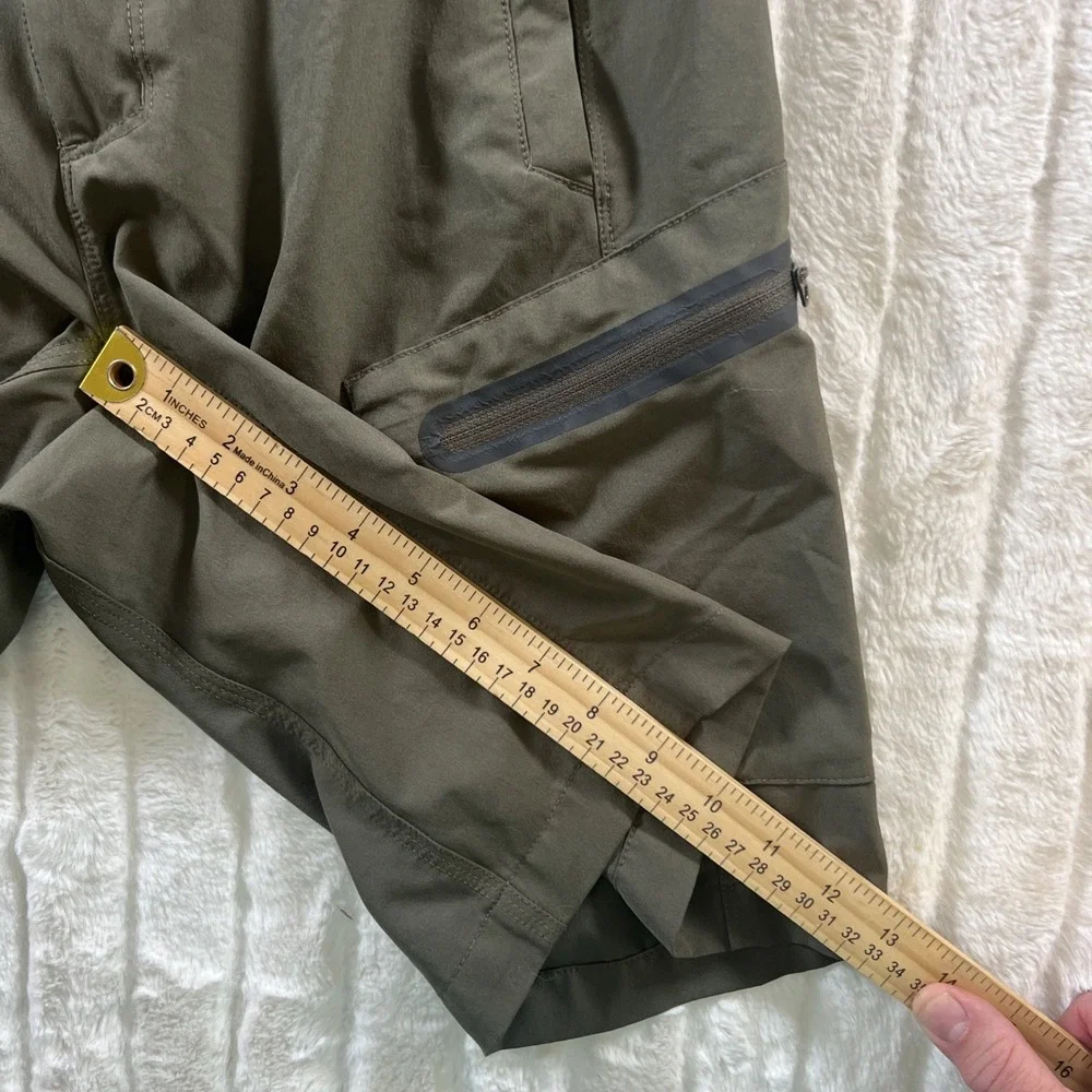 North Face Shorts Men 30 Green Paramount Trail Belted Nylon Hiking Twill Relaxed